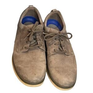 Clarks Braxin Mens Casual Oxfords Gray Leather Lace Up Causal Shoes Size 10.5